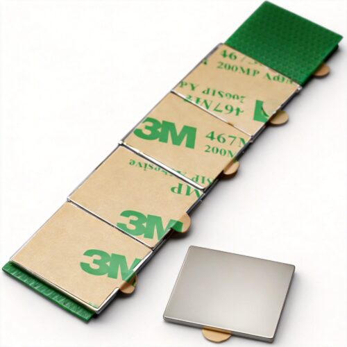 Imán de Neodimio Rectangular Autoadhesivo 20x20x1 mm