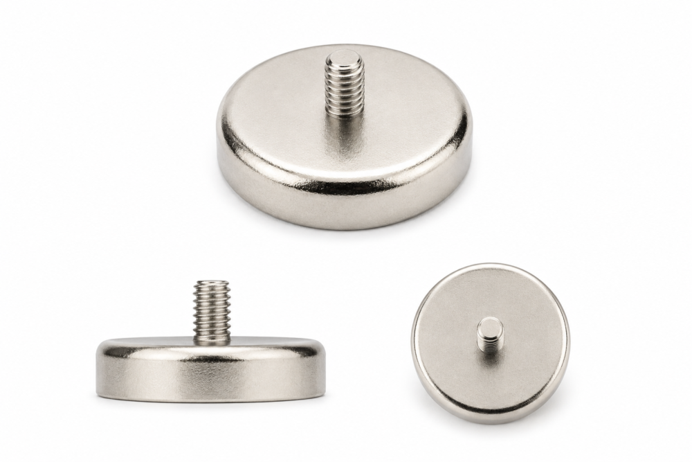 Base Magnética de Neodimio con Vástago Roscado C42 (M8)